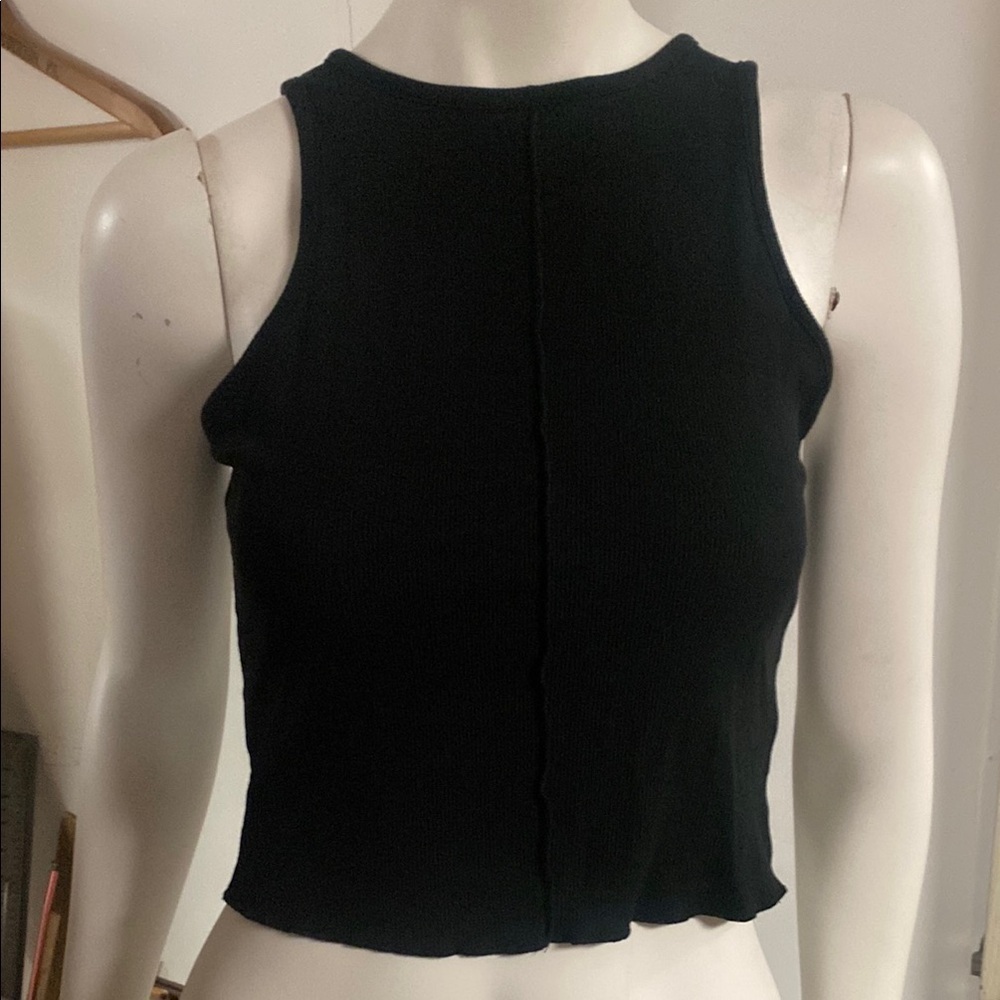 PaperMoon Black Sleeveless Ribbed Top